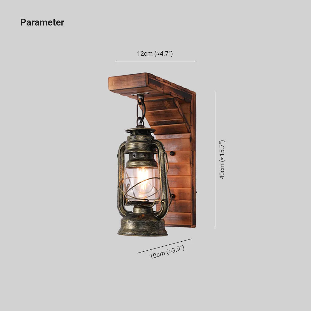 Lampada da Parete Vintage in Legno Rustico Lyros