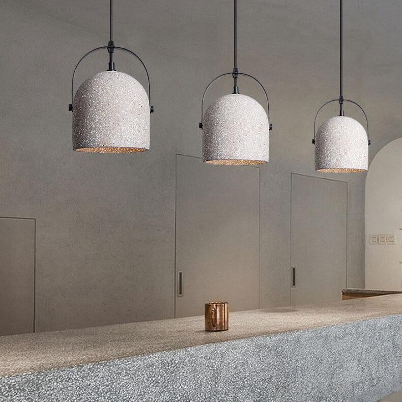 Lampada a Sospensione Cilindrica in Cemento Creativo Nordic con 1 Luce