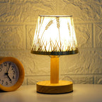 Lampada da Tavolo LED con Paralume a Tamburo in Lino Vintage 1 Luce