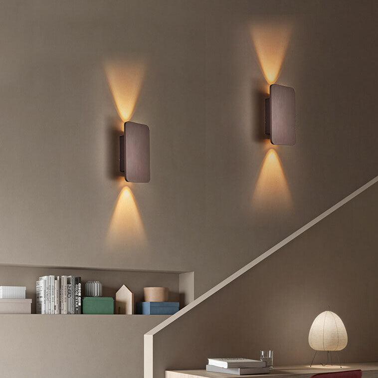Lampada da Parete LED a Pannello Piano Rettangolare in Alluminio Minimalista Nordico con 2 Luci