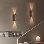 Lampada da Parete LED a Pannello Piano Rettangolare in Alluminio Minimalista Nordico con 2 Luci