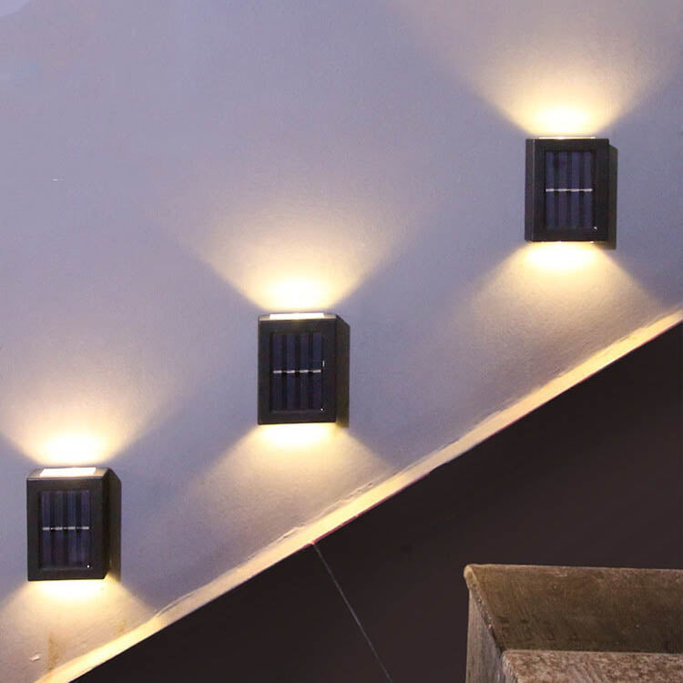 Lampada da Parete da Giardino LED Impermeabile Solare a Forma Quadrata