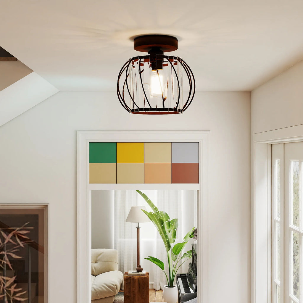 Lampada da soffitto in vetro a forma di lanterna creativa moderna