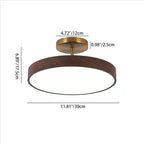 Luce a LED rotonda semi-incassata in legno minimalista giapponese Wabi-sabi
