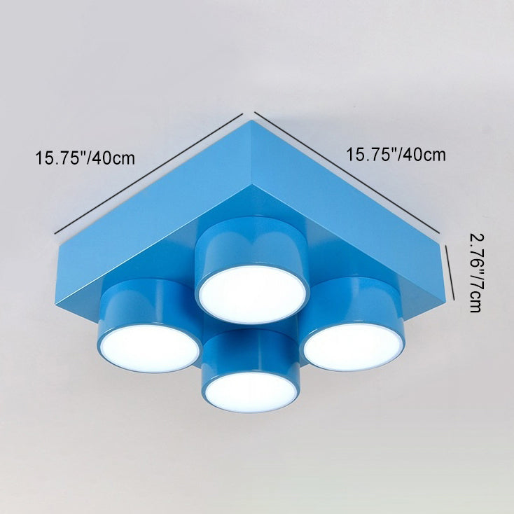 Plafoniera LED quadrata in ferro creativo contemporaneo per camera da letto