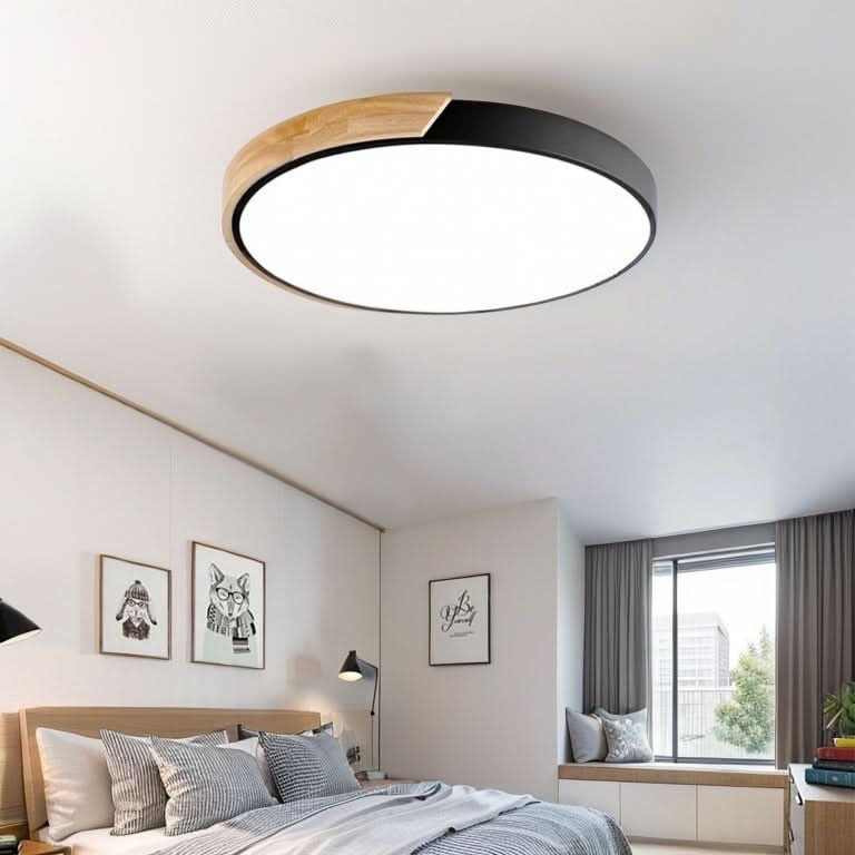 Glarefusion LED Moderno Ultra Sottile Lampadario in Legno