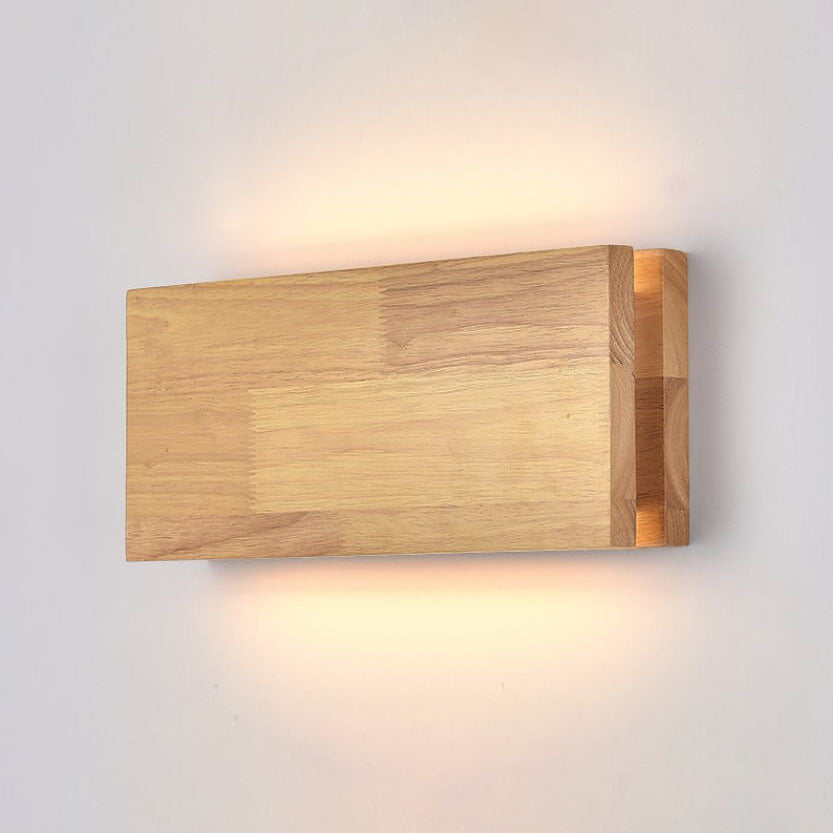 Lampada da Parete LED Rettangolare in Legno Wabi-sabi Giapponese
