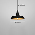 Lampadario Pendente Industriale Contemporaneo in Ferro a 1 Luce per Soggiorno
