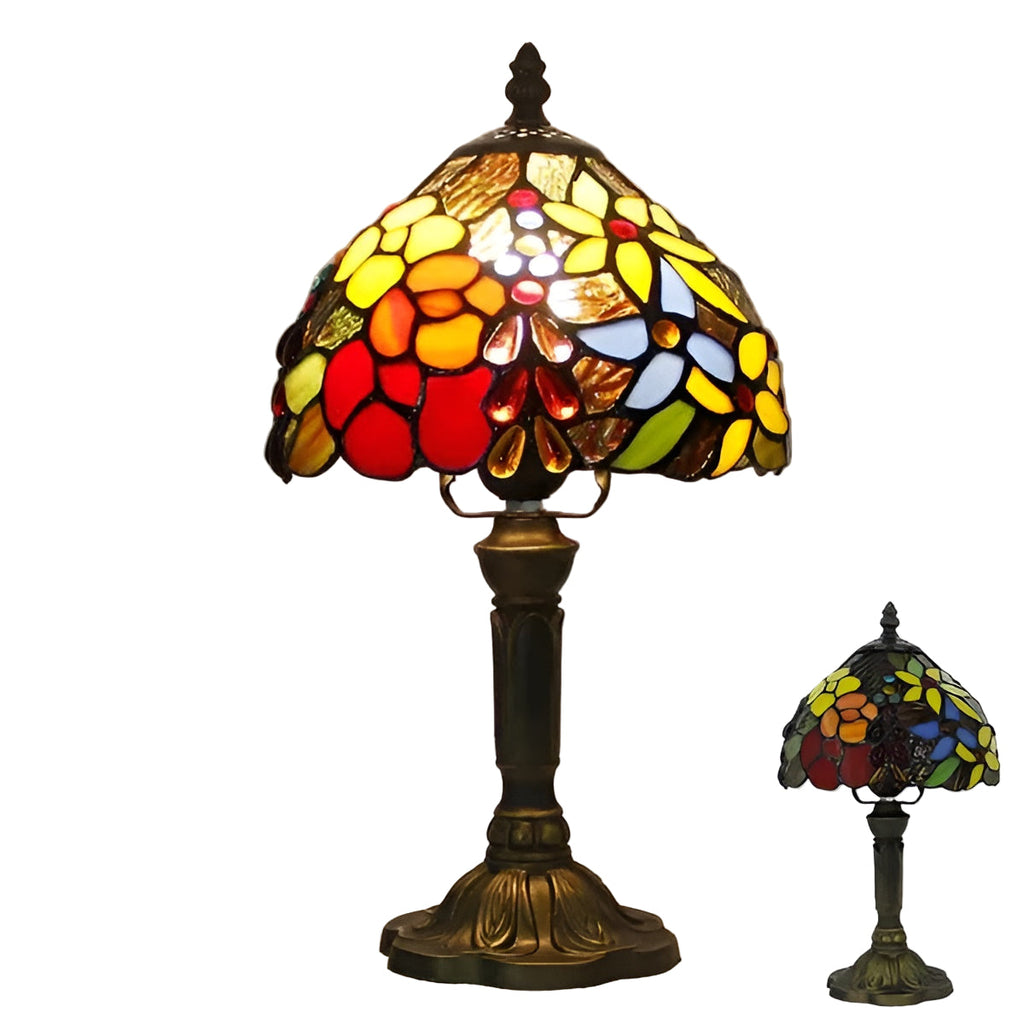 Lampada da tavolo barocca – Artigianale con vetro colorato | Illuminazione decorativa per la tua casa e il tuo ufficio