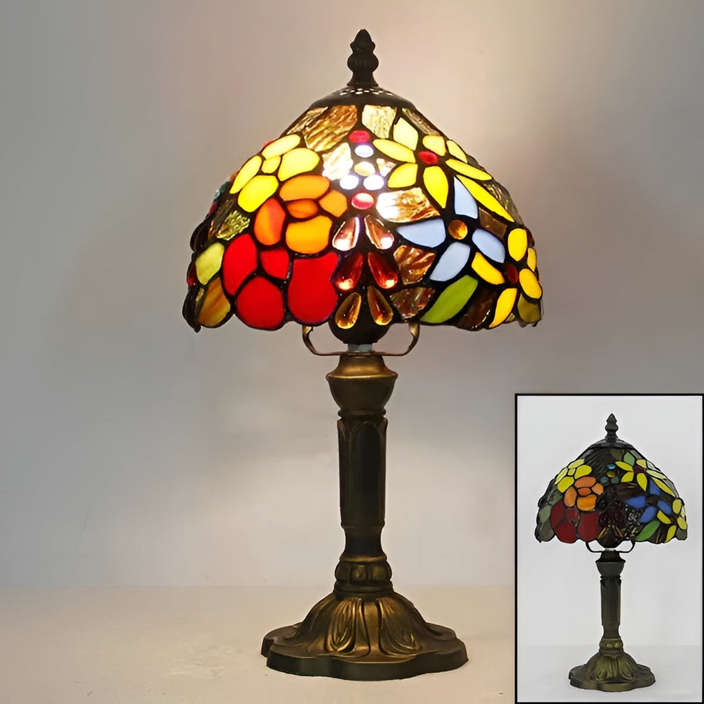 Lampada da tavolo barocca – Artigianale con vetro colorato | Illuminazione decorativa per la tua casa e il tuo ufficio