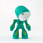 Lampada da tavolo in plastica a LED ispirata ai robot con testa regolabile