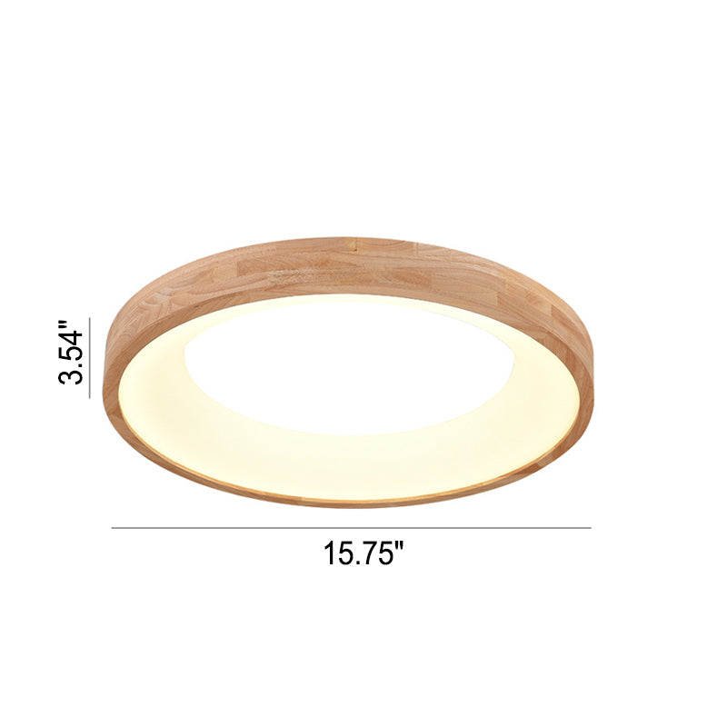 Lampada da soffitto a LED rotonda in legno log minimalista nordico