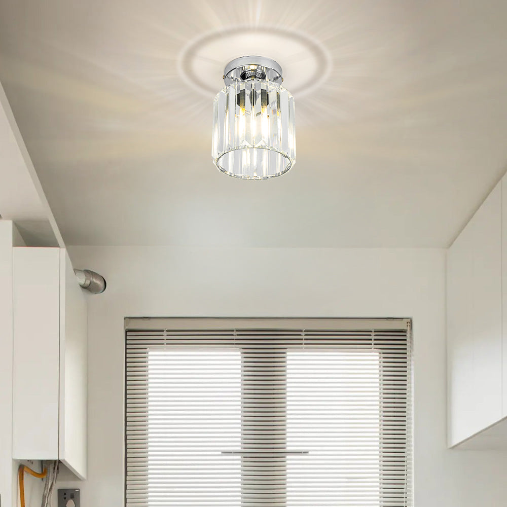 Talrex | Moderno Faretto da Soffitto Nero con Ombra di Cristallo per Corridoio e Soggiorno
