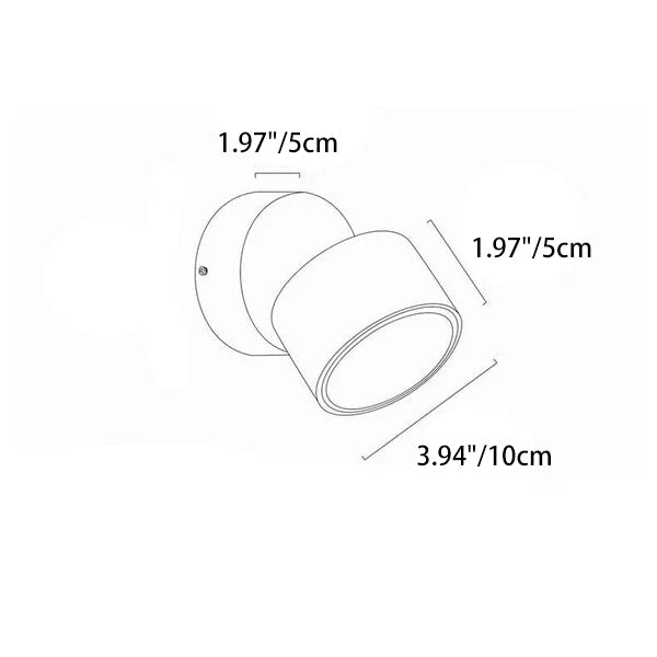 Lampada da parete LED rotonda in alluminio pieghevole e rotante minimalista moderna per soggiorno e camera da letto