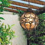 Lampada a sospensione impermeabile da esterno a forma di globo retro industriale con 1 luce