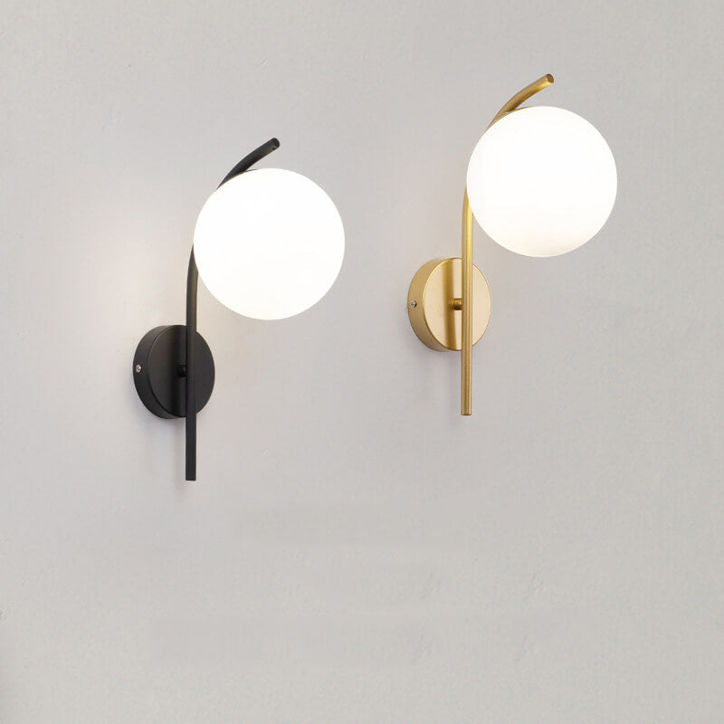 Applique da Parete Lampada a Globo di Vetro Nordic Arc 1 Luce