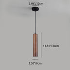 Lampada a sospensione LED cilindrica in legno di quercia minimalista moderna per soggiorno e camera da letto