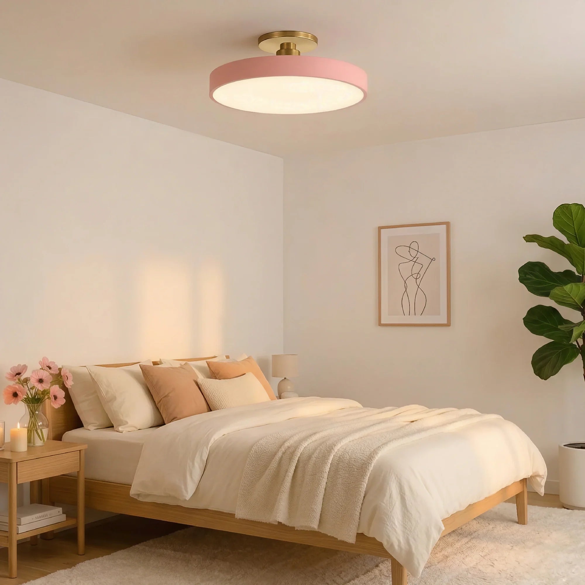 Lampada da soffitto rotonda a incasso nordica