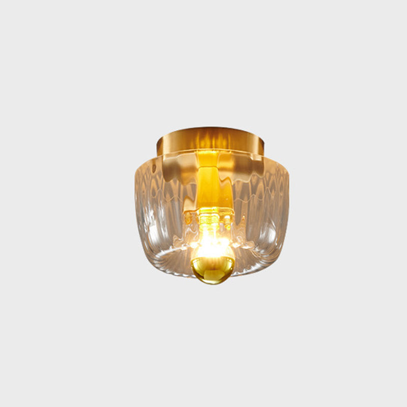 Moderno Lampadario di Lusso a Forma di Sole in Vetro Completo in Rame a Doppio Scopo con 1 Luce a Soffitto