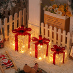 Illuminazione Natalizia LED – Set di 3 Scatole Regalo Illuminate per Interni ed Esterni