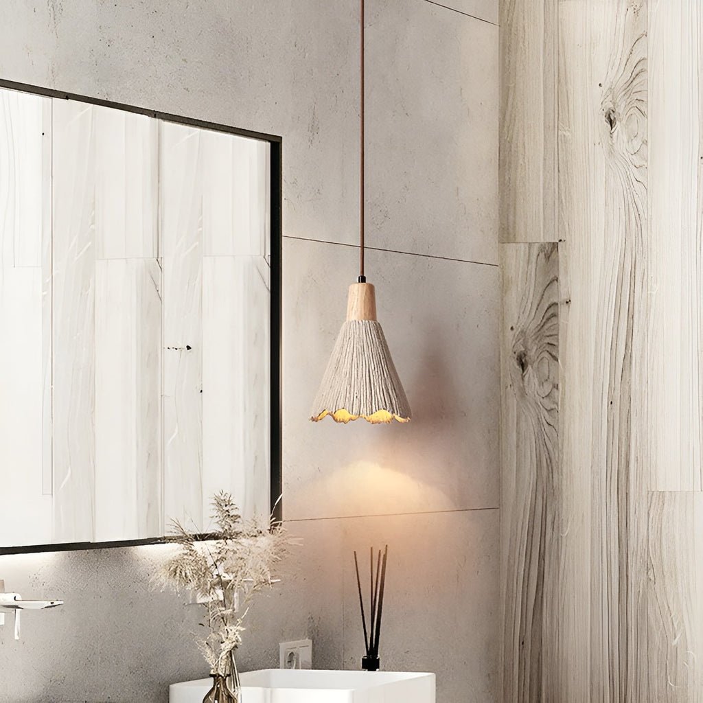 Lampada a sospensione in cemento – Design senza tempo e luce calda | Per ambienti domestici
