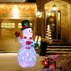 Decorazione Natalizia LED Gonfiabile – Pupazzo di Neve Illuminato per Esterni