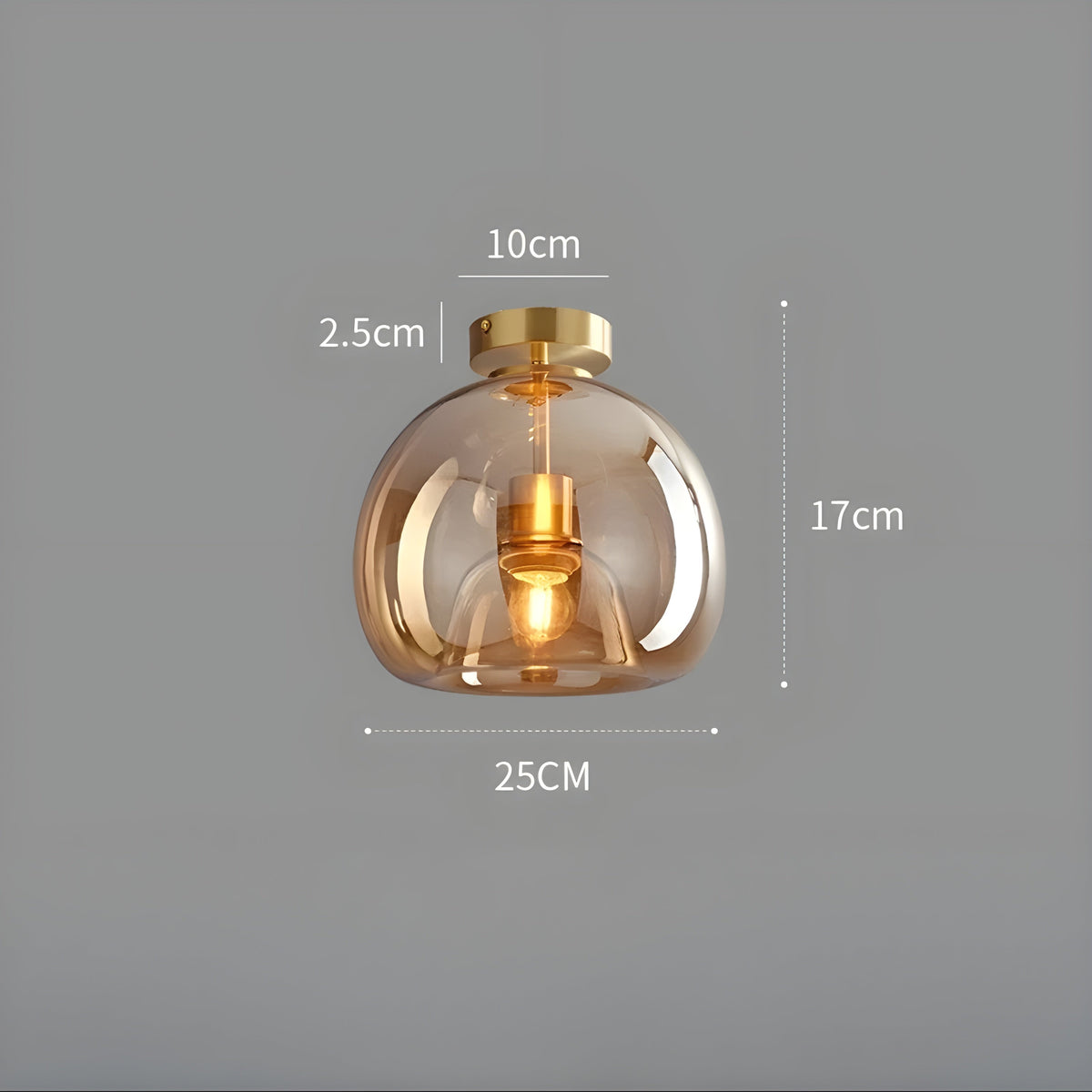 LustroCeil Light - Lampada da soffitto in vetro minimalista