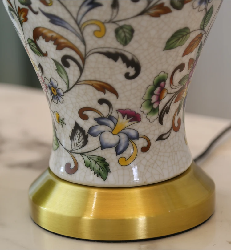AmeriArt Lampada da Tavolo in Ceramica Dipinta a Mano
