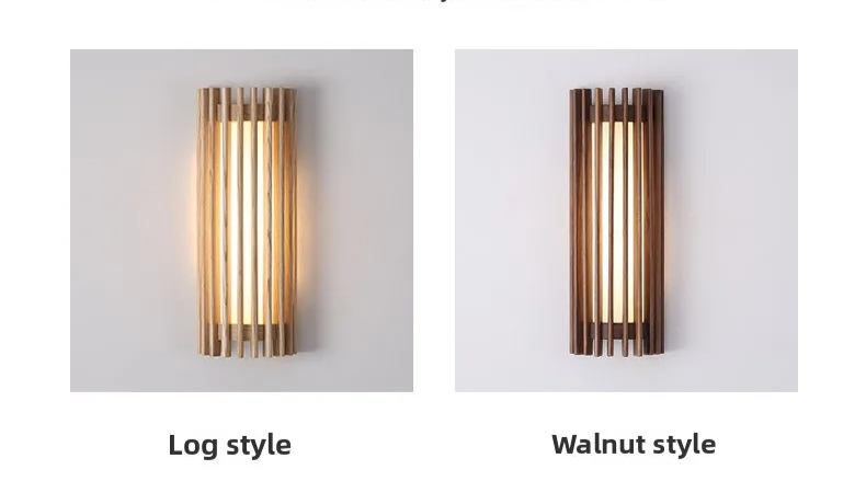 “ZenAura Wabi-Sabi Applique” – Applique LED in Noce Retro Giapponese