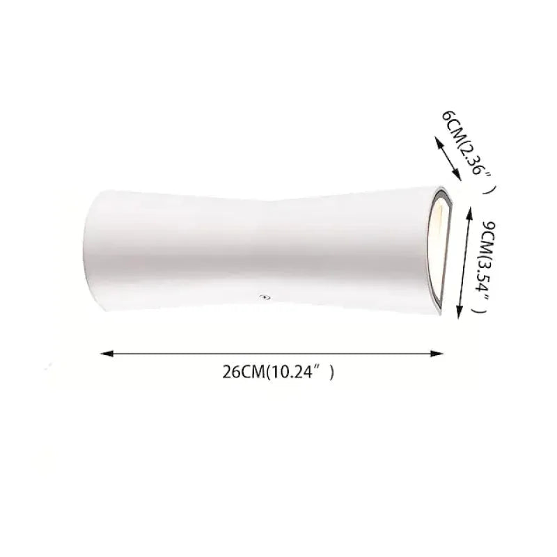 Lampada da Parete Esterno Minimalista Laxor in Metallo Impermeabile, Nero/Bianco