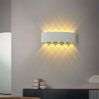 Lampada da parete esterna rettangolare moderna in metallo Tronix, Nero/Bianco, effetto onda d'acqua