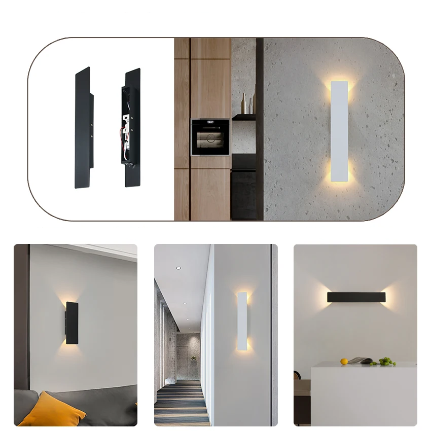 LumaShield Duo – Lampada da Parete LED Nera & Bianca