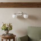 Applique da Bagno in Vetro Latte e Ottone