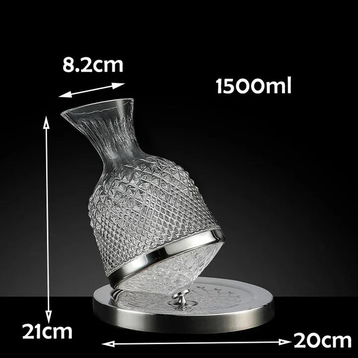 Crystaluxe - Decanter per vino rotante a 360° con design elegante