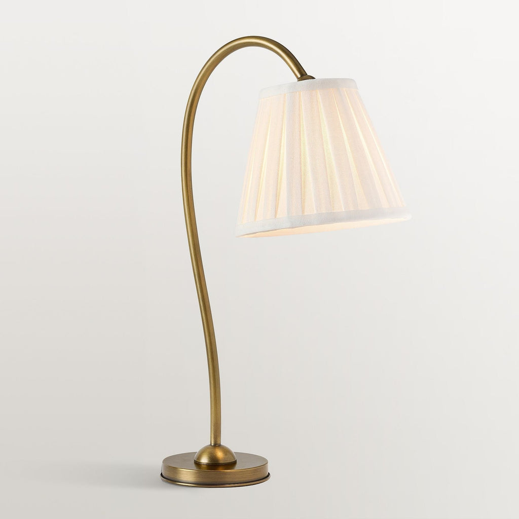 Lampada da Tavolo con Paralume in Lino Ottone