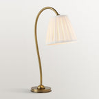 Lampada da Tavolo con Paralume in Lino Ottone