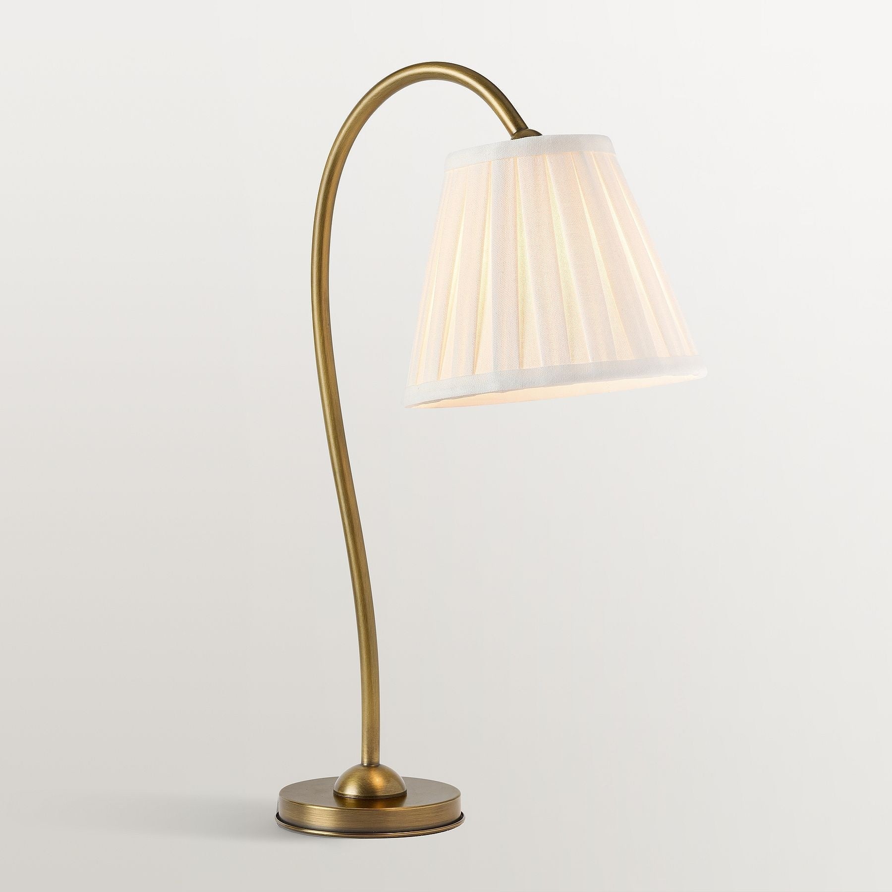 Lampada da Tavolo con Paralume in Lino Ottone