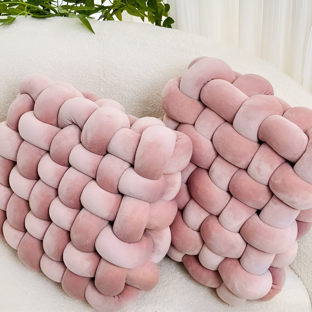 Cuscini decorativi a nodo in set da 2 – Morbidi e Decorativi | Perfetti per divano, letto e soggiorno