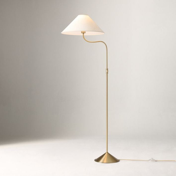 Lampada da Terra con Paralume in Lino Lieve per Soggiorni Moderni