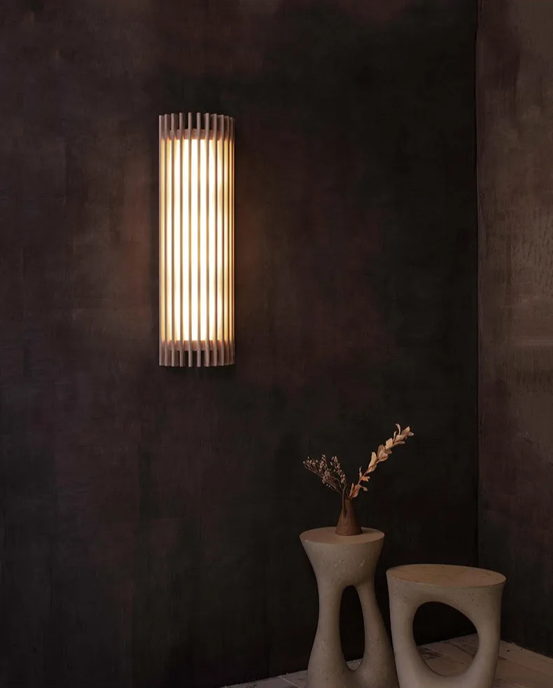 “ZenAura Wabi-Sabi Applique” – Applique LED in Noce Retro Giapponese