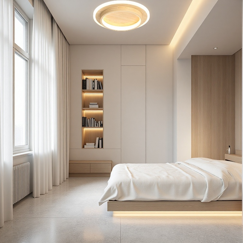 Lampada da soffitto moderna rotonda in metallo e acrilico