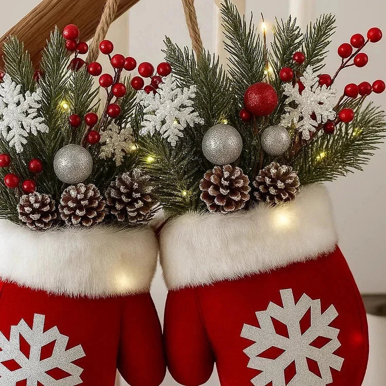 Corona di Natale a Forma di Guanti – 120 LED con Funzione Timer