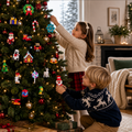 Calendario dell'Avvento con Blocchi da Costruzione per Ornamenti di Natale