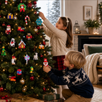 Calendario dell'Avvento con Blocchi da Costruzione per Ornamenti di Natale