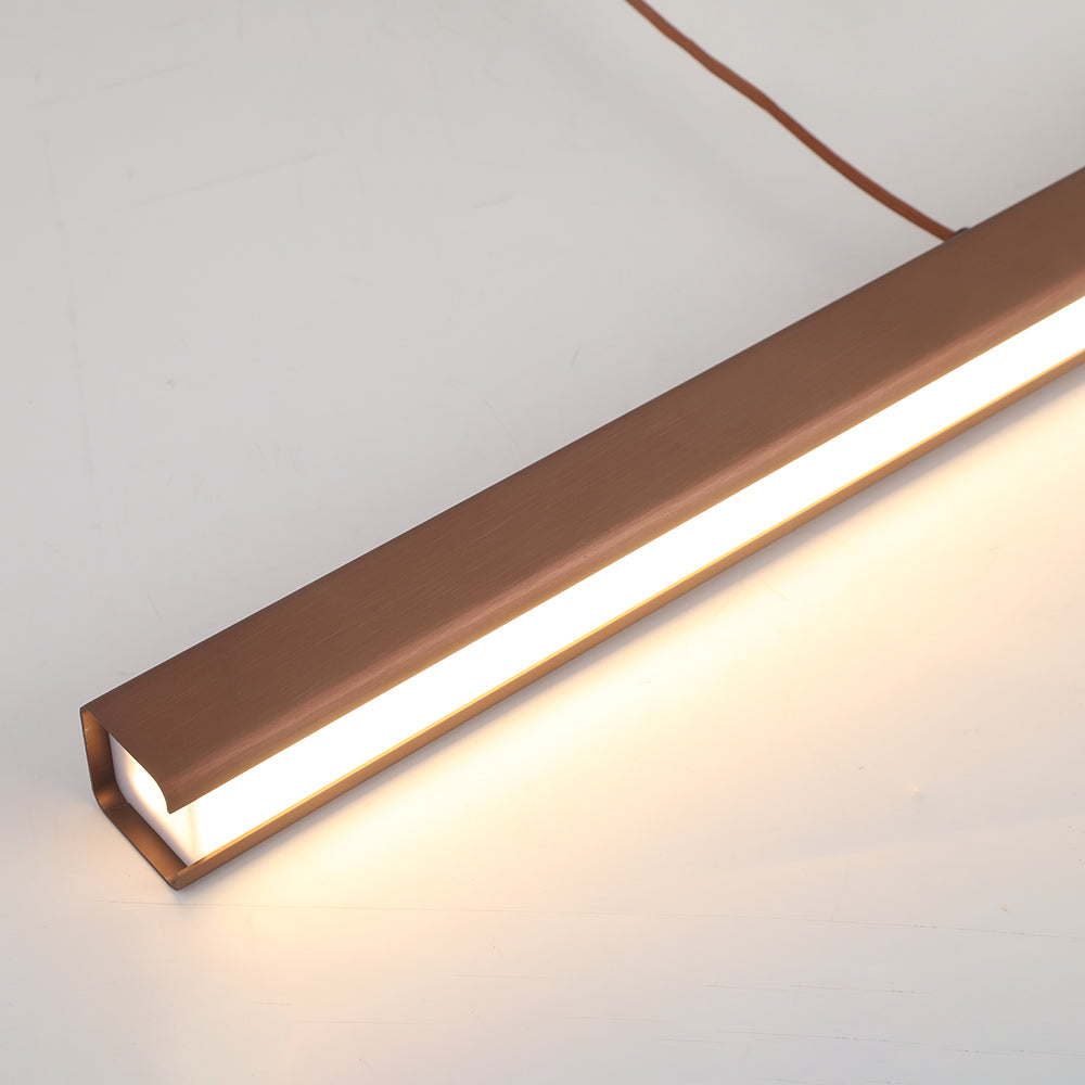 Lampada a sospensione LED in metallo lineare moderno Thala Nera/Marrone