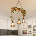 Lampada a Sospensione Vintage in Legno con Travetti Epoch 3/5 Luci