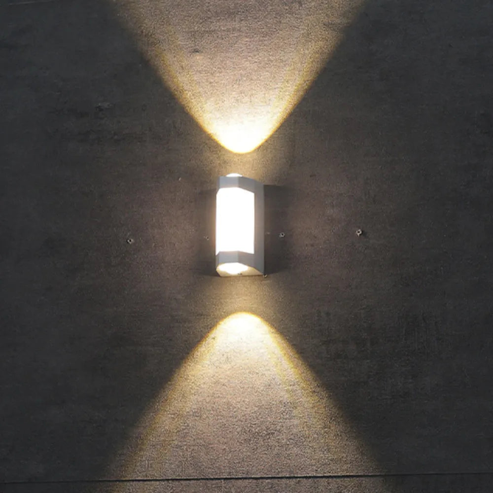 Lampada da Parete Esterno Marve Nordic Up Down, Bianco/Nero