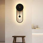 Lampada da Parete Orologio Nordic Arisha, Oro e Nero