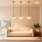Lampada a Sospensione in Vetro Sferico Chic Moderno