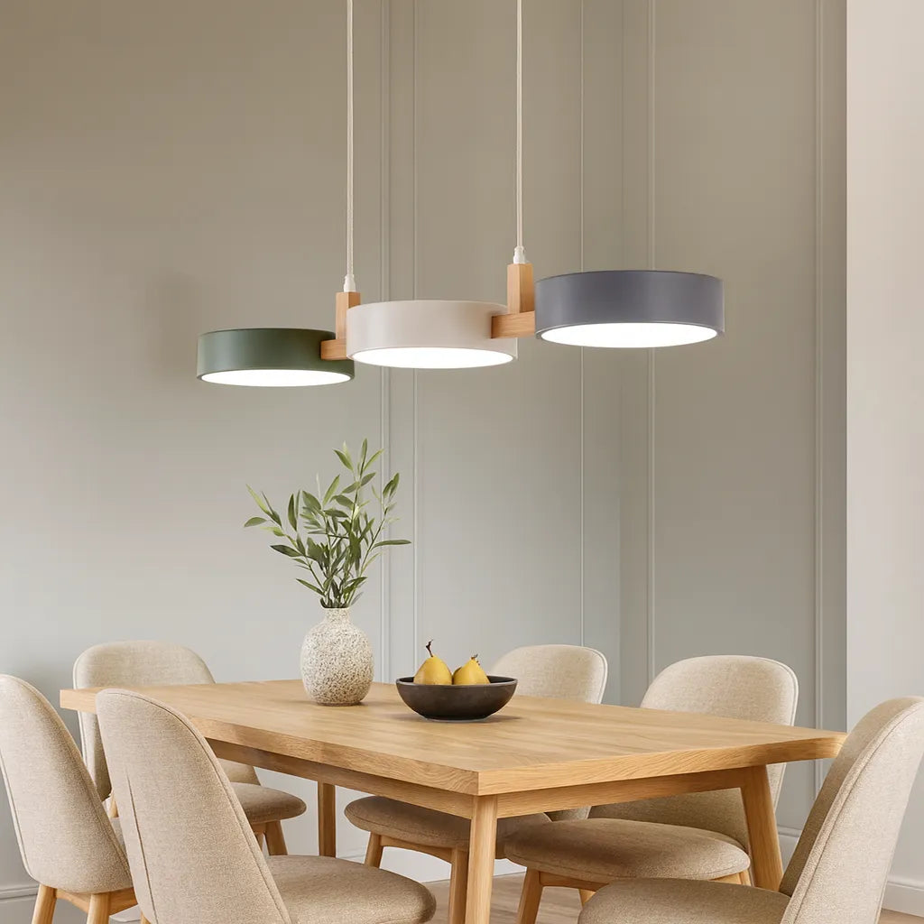Lampada a Sospensione in Metallo Nordica Moderna a Cilindro